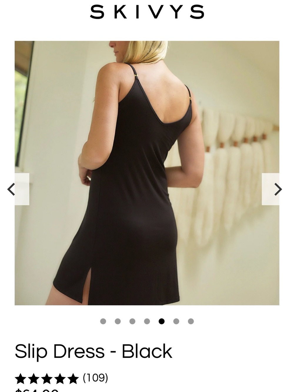Skivys Black Slip Dress with Adjustable Straps